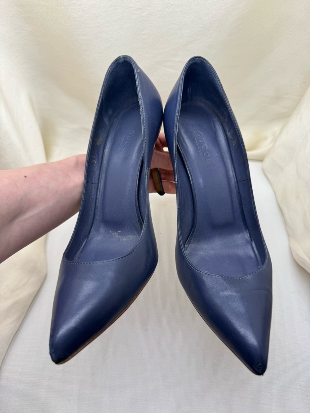 Gucci Blue Leather Pumps / Stiletto Heels — IT 36 / US 5.5 (approx.)